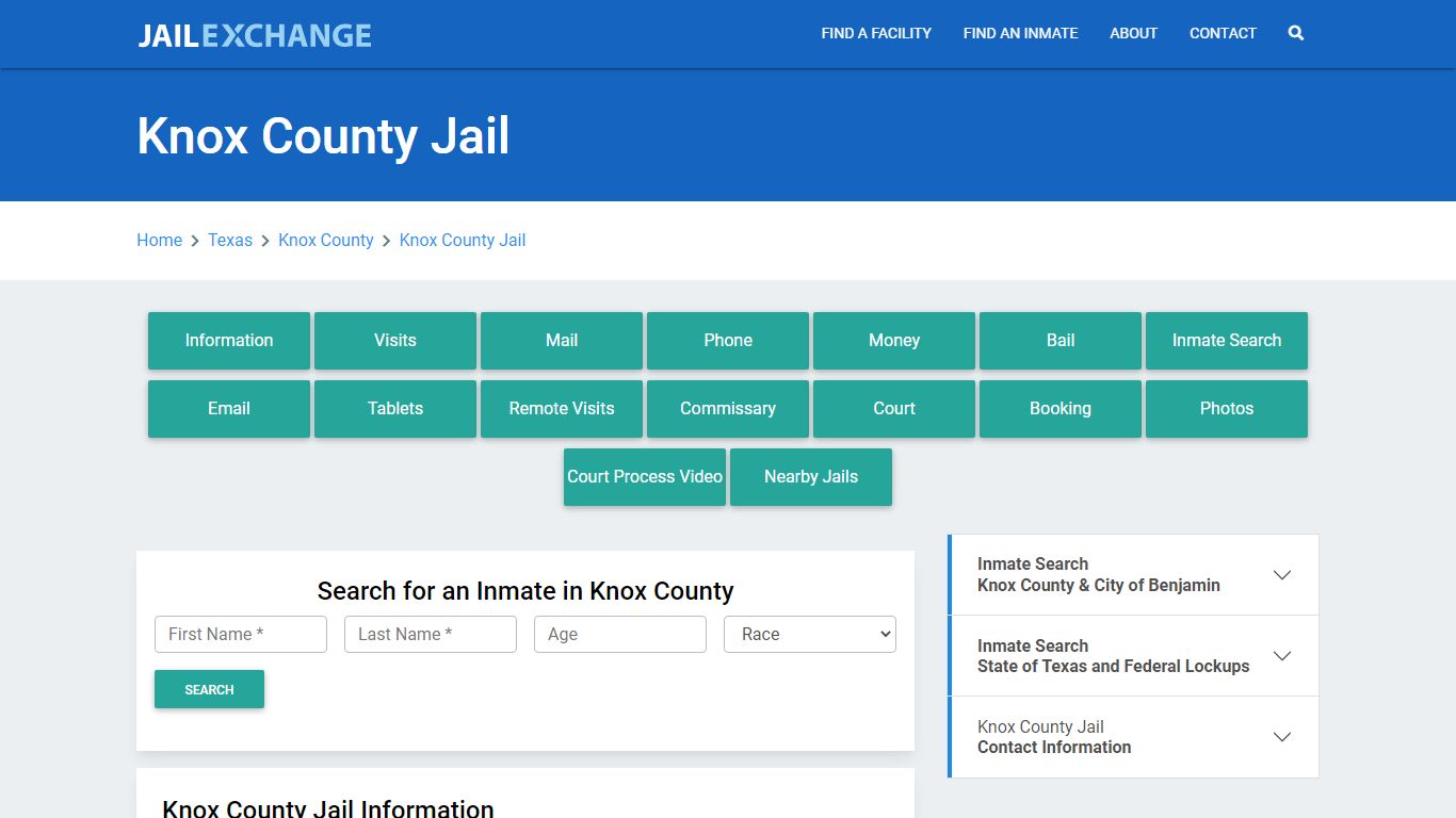 Knox County Jail Roster Lookup, TX, Inmate Search - Jail Exchange