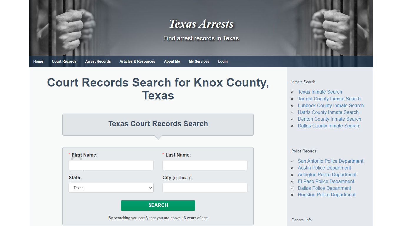 Court Records Search for Knox County, Texas - Texas Arrests